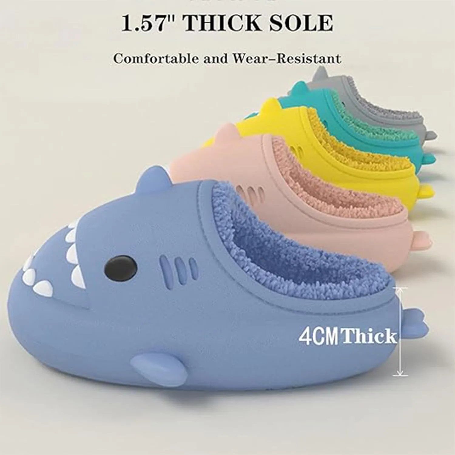 Sharklas Originals Winter, Shark Polar Slippers, Sharklas De Invierno, Shark Slippers Removable Plush Lining, Winter Warm Plush Comfy Non Slip Shark Slippers