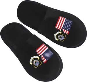 Shield Of The United States Air Force Special Operations Command And America Slippers Winter Indoor and Outdoor Slipper Warm Cozy Soft Lightweight House Shoes Fuzzy Slip-On Slipper Large