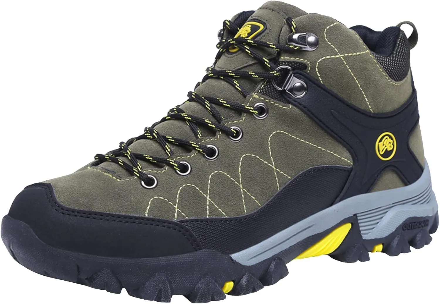 Shije Men's Snow Boots Hiking Warm Ankle Lace-up Shoe Winter Mountain Climbing Trekking Boots Non-Slip Fashion Booties for Outdoor