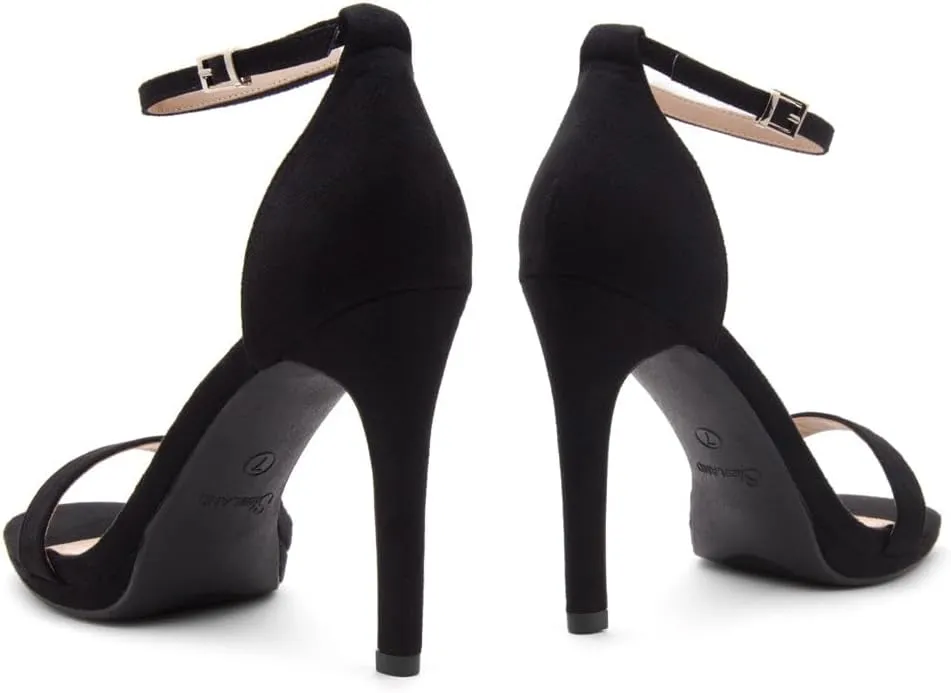 Shoe Land SL-Lovering Women's High Heels Ankle Strap Stilettos, Round Open Toe Strappy Dressy Heeled Sandals – Sexy Heels for Prom Wedding Party and Bridal
