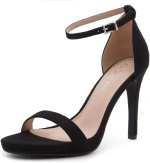 Shoe Land SL-Lovering Women's High Heels Ankle Strap Stilettos, Round Open Toe Strappy Dressy Heeled Sandals – Sexy Heels for Prom Wedding Party and Bridal