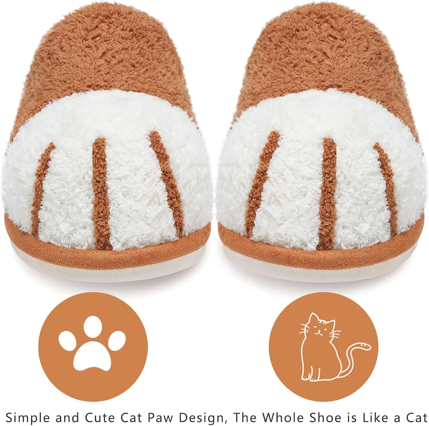 SINNO Cute Animal Slippers for Women Indoor Outdoor Memory Foam House Slipper Soft Warm Cozy Fuzzy Bedroom Non-Slip Shoes Christmas Gift ladies