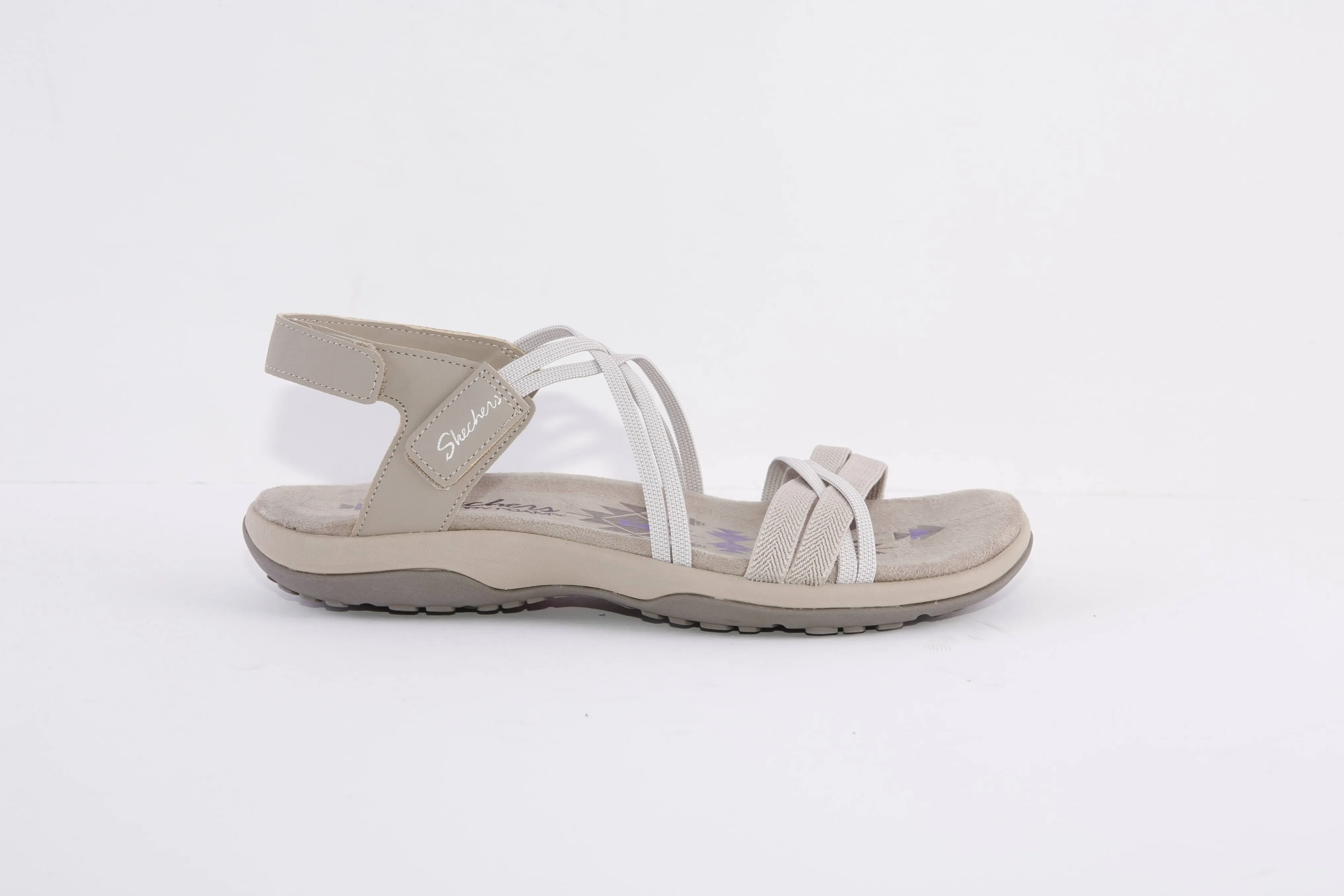 SKECHERS - 163112 REGGAE SLIM-TAKES TWO FLAT ELASTIC STRAPS S - TAUPE
