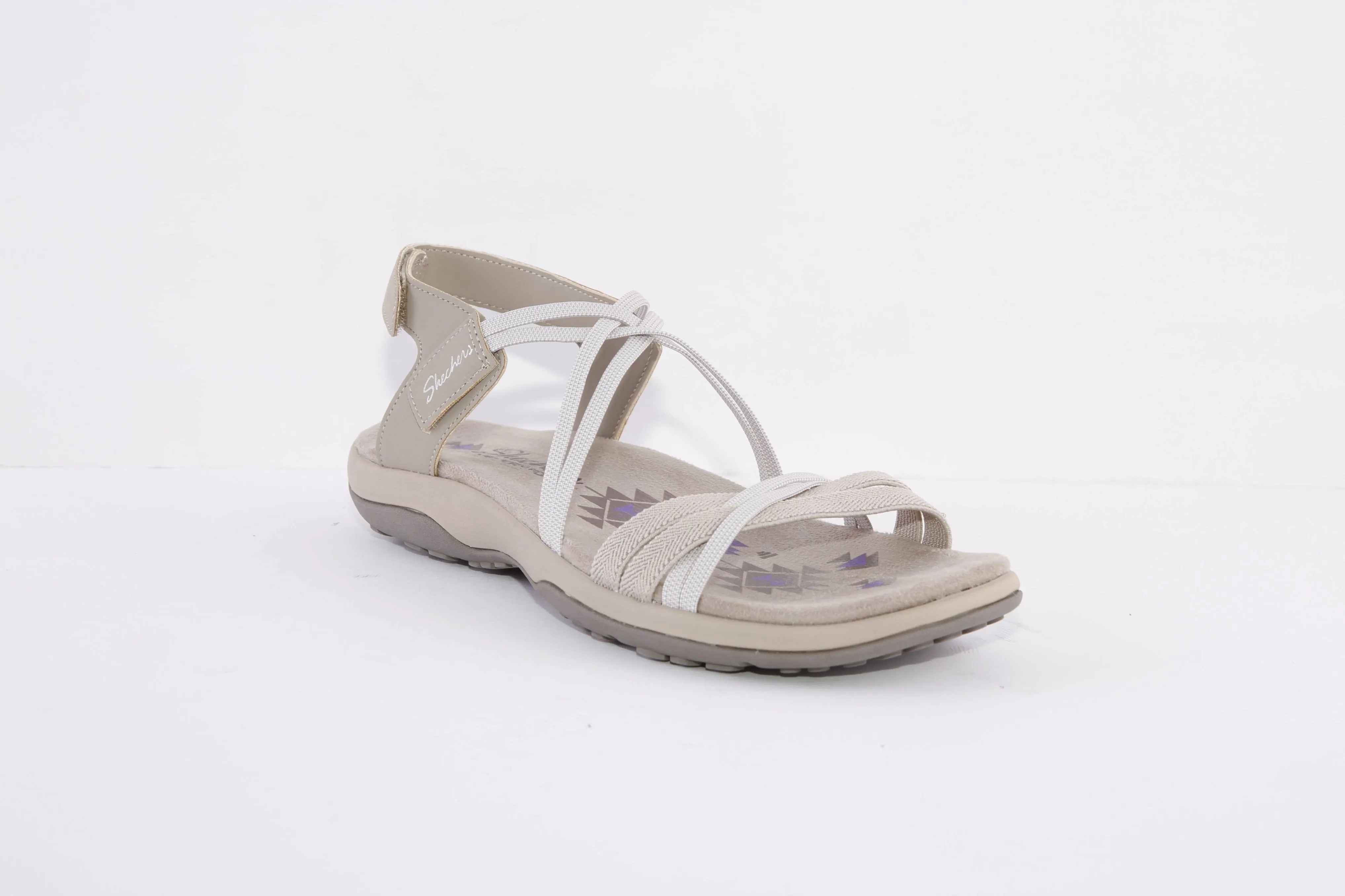 SKECHERS - 163112 REGGAE SLIM-TAKES TWO FLAT ELASTIC STRAPS S - TAUPE