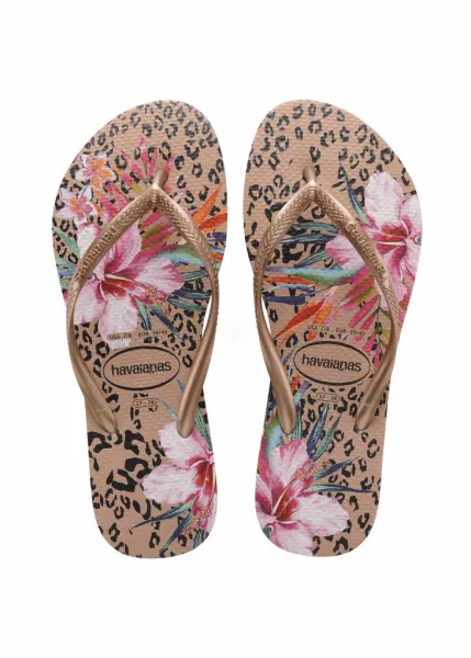 slim animal floral sandal