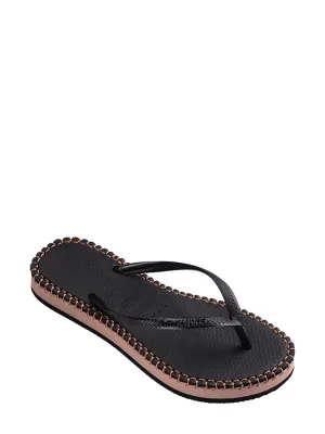 Slim Flatform Loop flip-flops, black