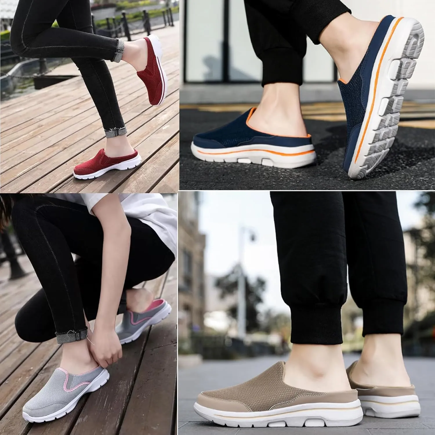 Slip On Mules & Clogs for Womens Mens Light Open Back Shoes Comfort Walking Shoes Breathable Slippers Closed Toe Slides Men and Women