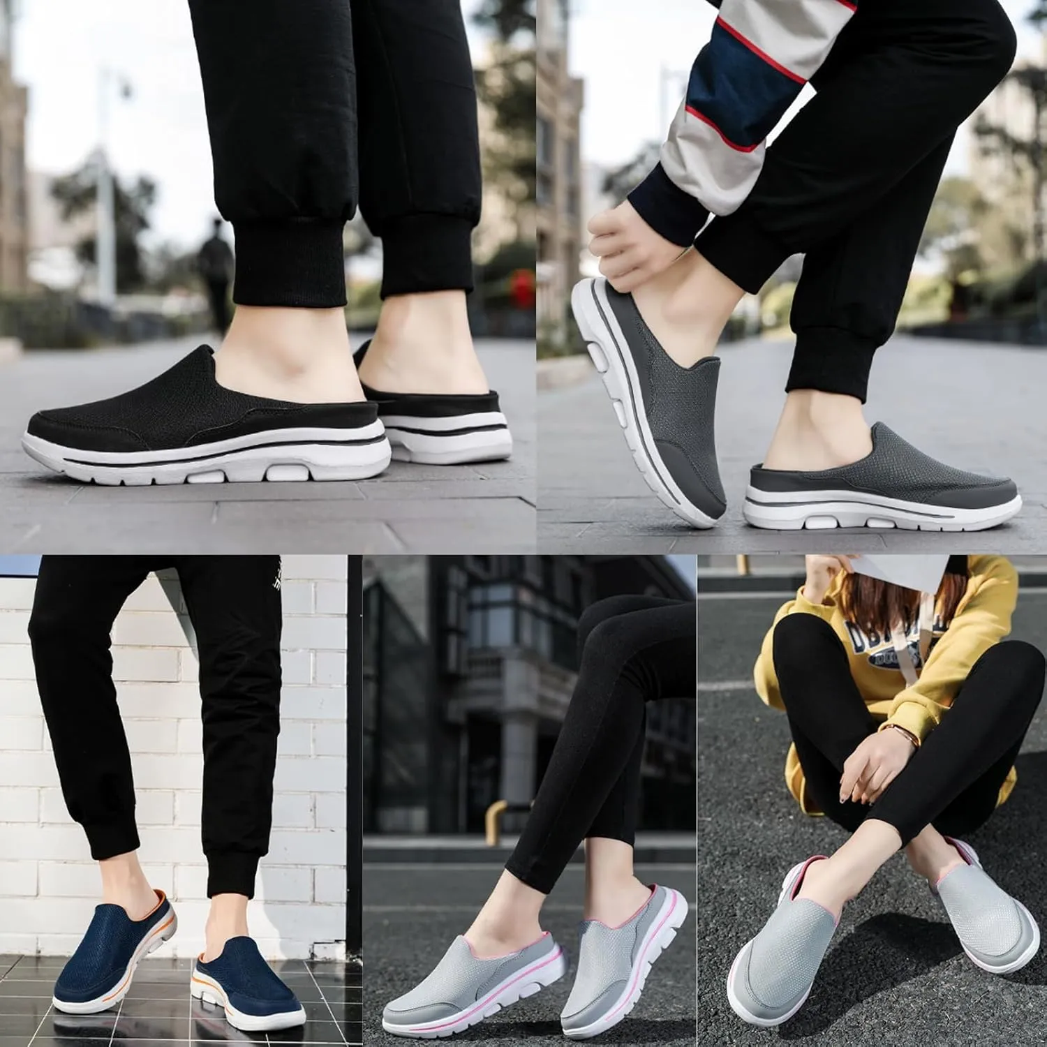 Slip On Mules & Clogs for Womens Mens Light Open Back Shoes Comfort Walking Shoes Breathable Slippers Closed Toe Slides Men and Women