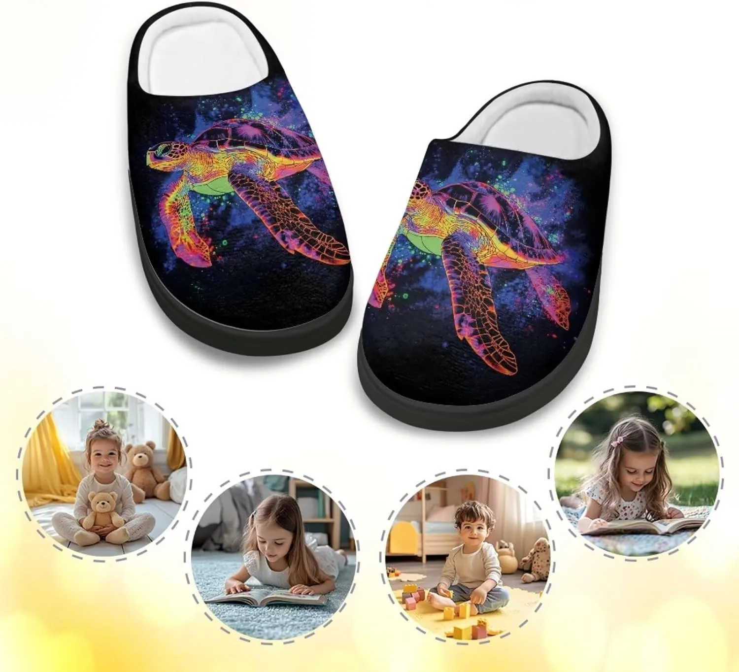 Slippers for Kids Anti-slip Plush Slippers Warm House Shoes Winter Bedroom Slippers