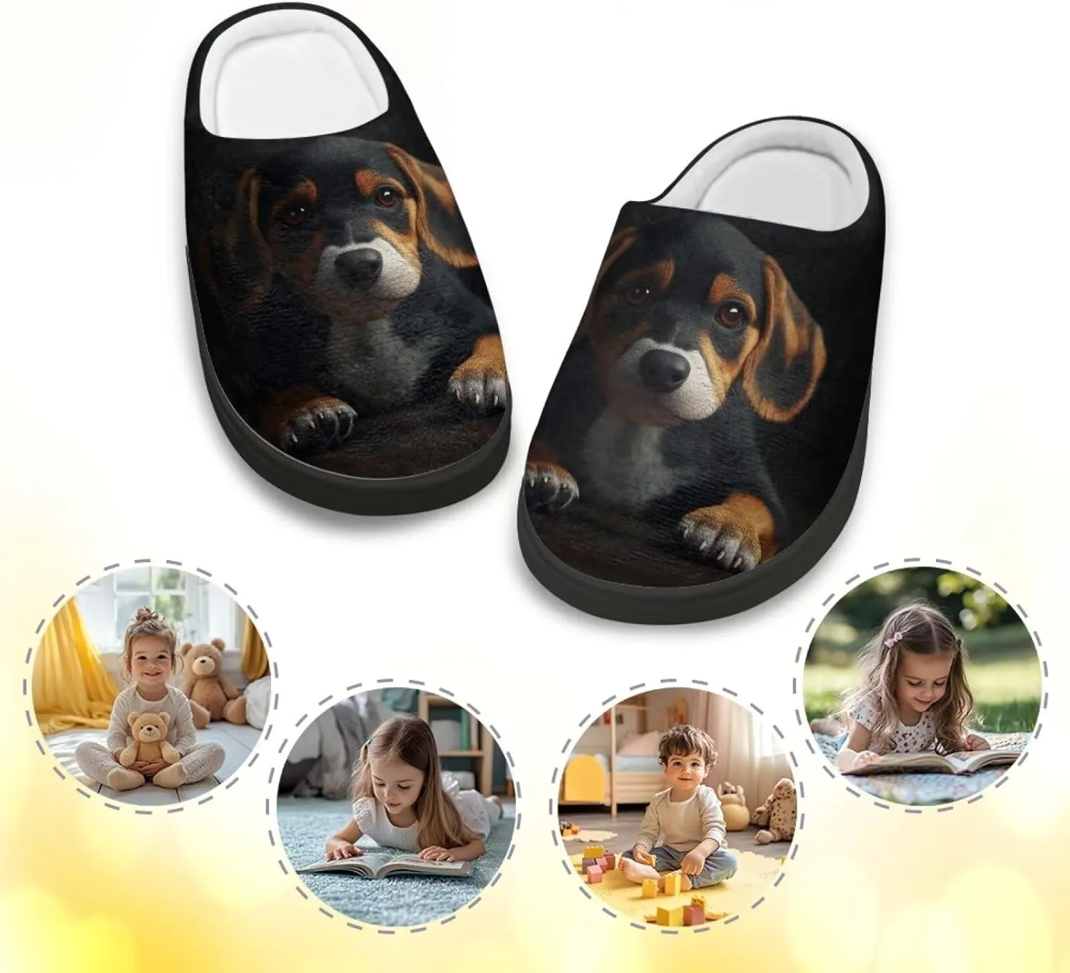 Slippers for Kids Warm Plush Slippers Non Slip House Slippers Winter Cozy Bedroom Slippers