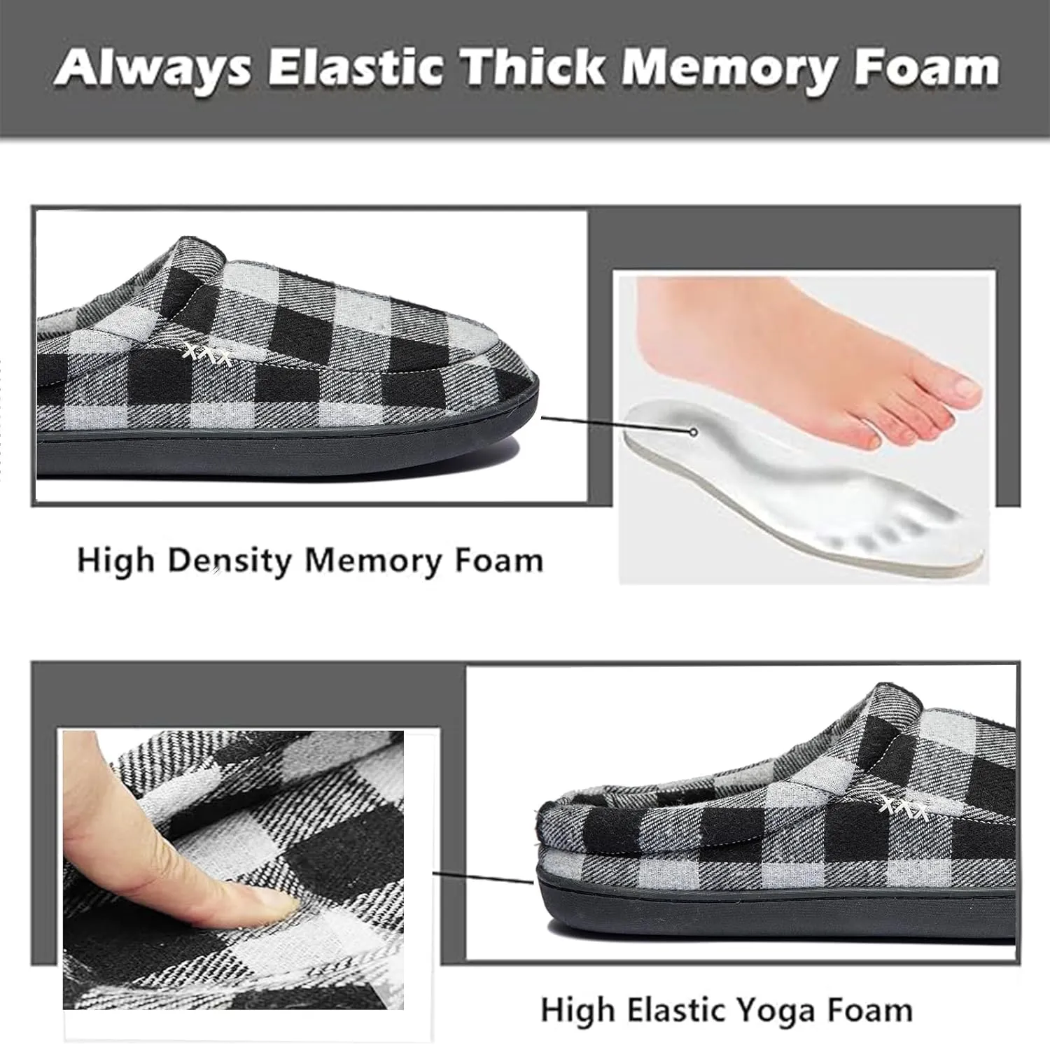 Slippers For Man Cozy Microsuede Slip On Soft Fuzzy Lined Memory Foam Slippers House Shoes Indoor Outdoor