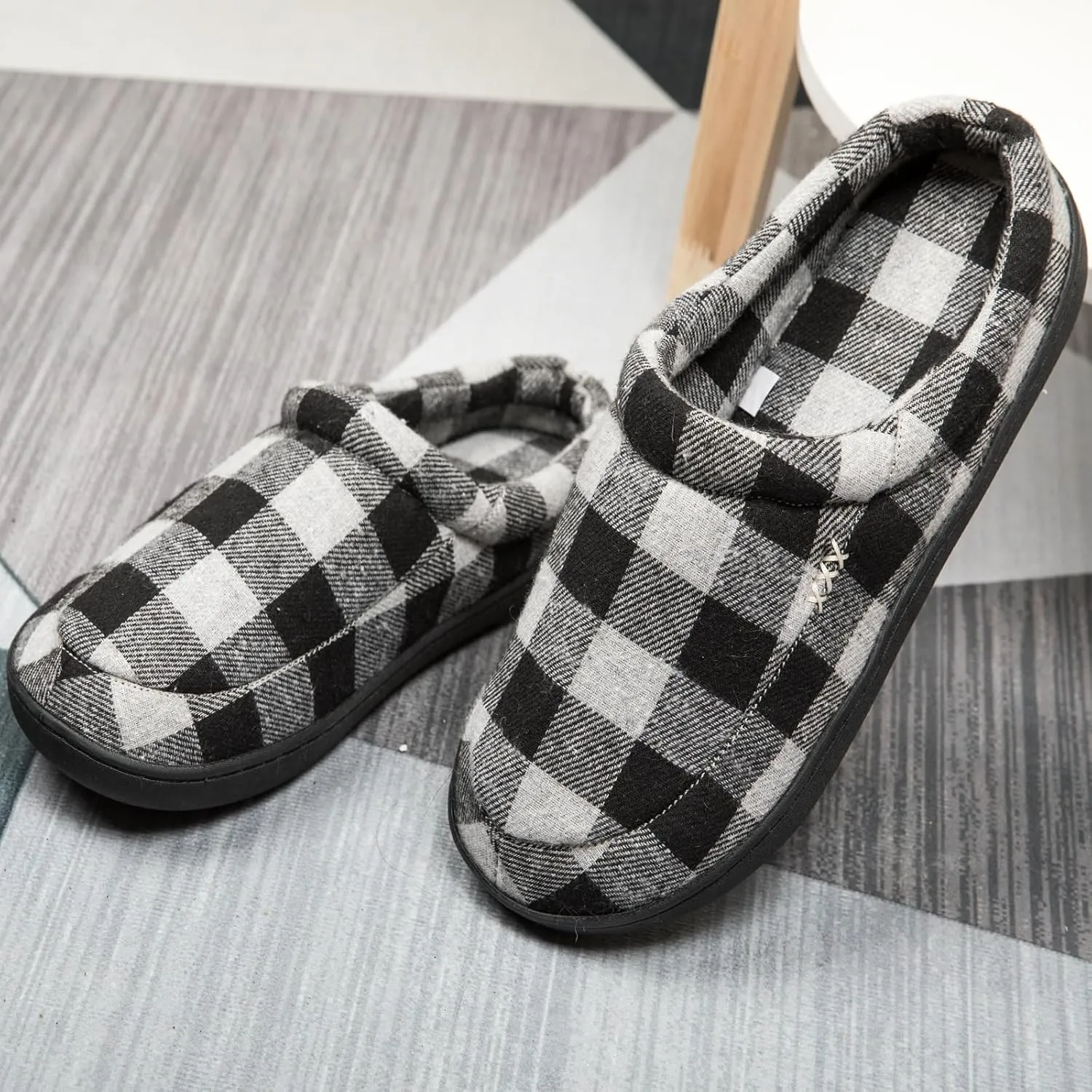 Slippers For Man Cozy Microsuede Slip On Soft Fuzzy Lined Memory Foam Slippers House Shoes Indoor Outdoor