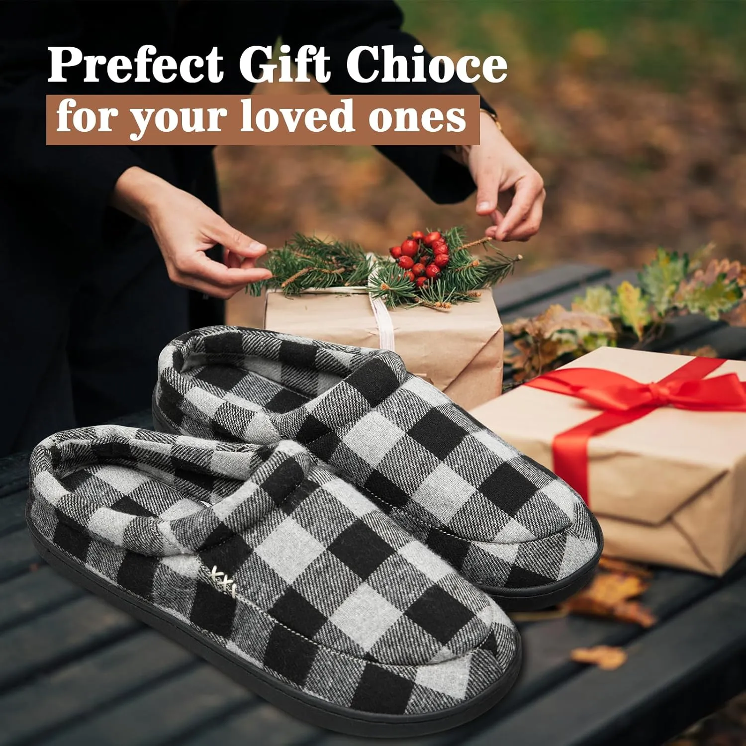 Slippers For Man Cozy Microsuede Slip On Soft Fuzzy Lined Memory Foam Slippers House Shoes Indoor Outdoor