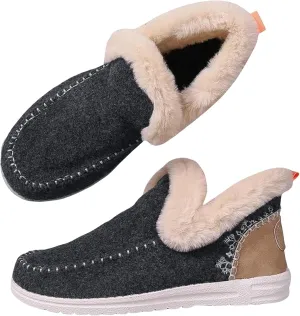Slippers for Women & Men Indoor and Outdoor Winter Warm Fuzzy House Boots Slip On Sneakers for Cozy Feet Wide Slipper Shoes Unisex