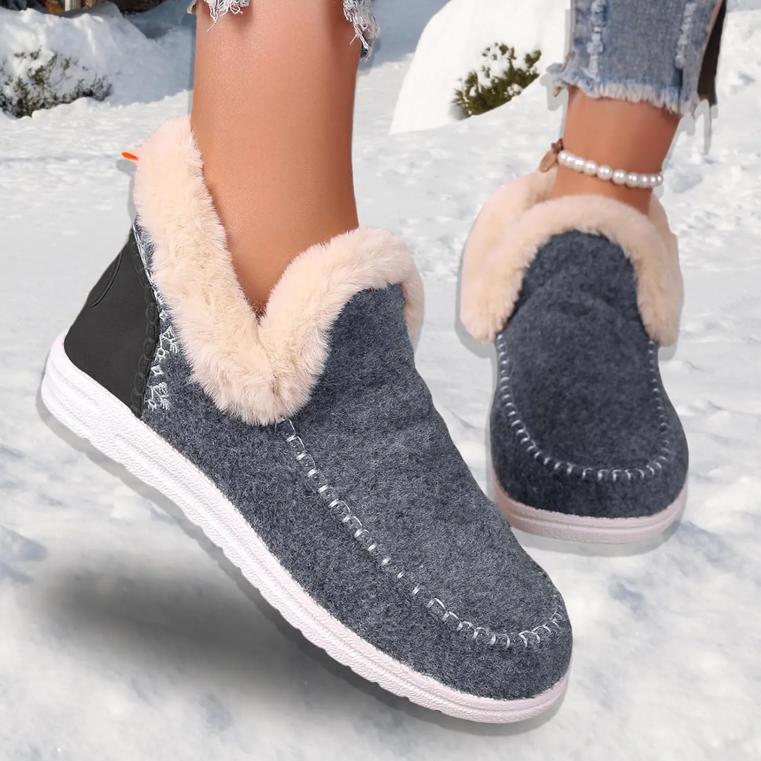 Slippers for Women & Men Indoor and Outdoor Winter Warm Fuzzy House Slipper Shoes Boots Memory Foam Booties Cozy Slippers Slip On Sneakers Unisex