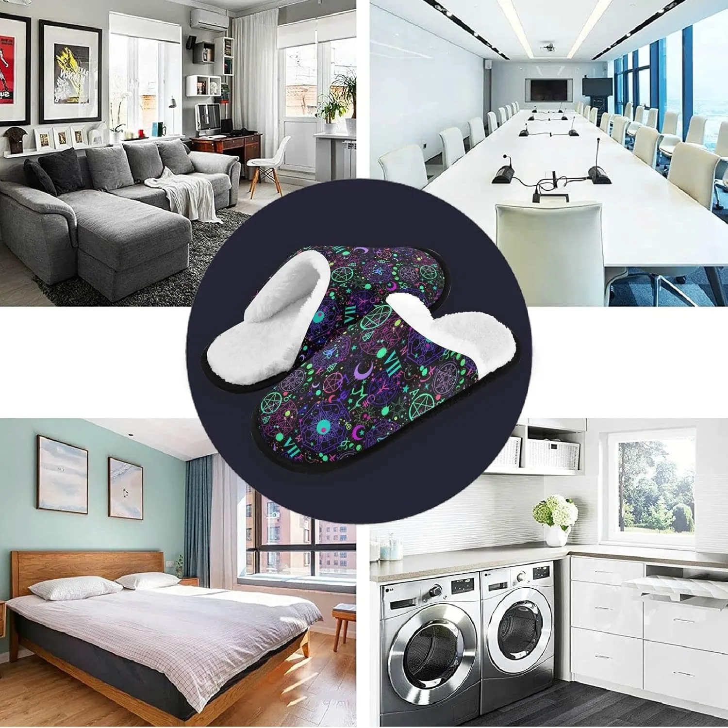 Slippers for Women Men, Memory Foam House Slippers, Non-Slip Indoor Outdoor Winter Bedroom Shoes