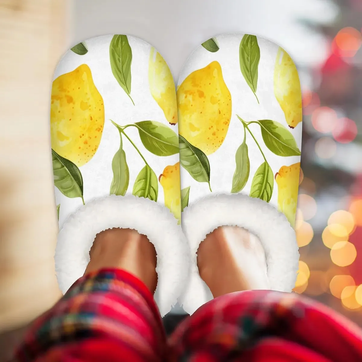 Slippers for Women Polka Dot Red Warm Soft Cozy Warm House Slipper