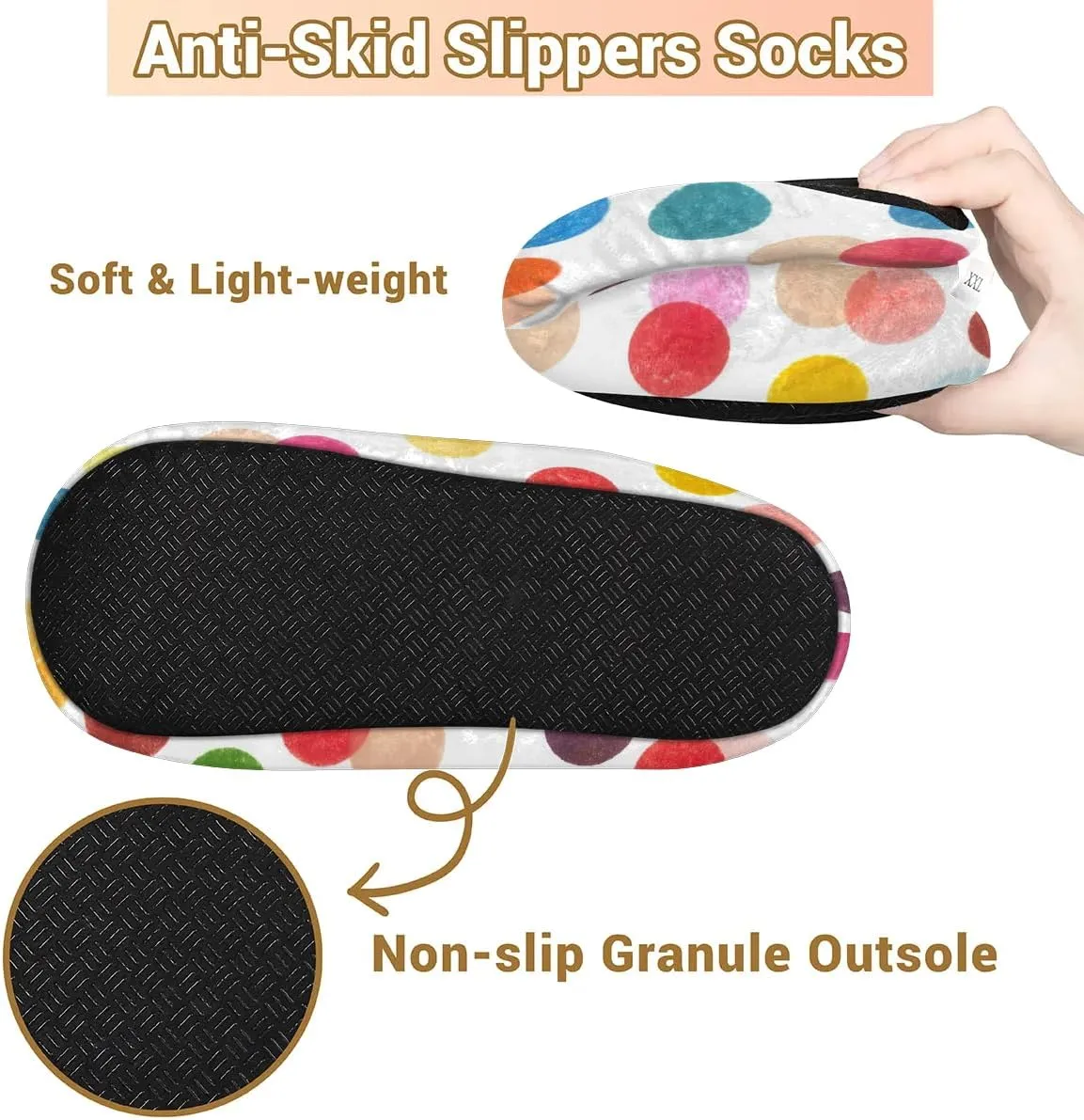 Slippers for Women Polka Dot Red Warm Soft Cozy Warm House Slipper