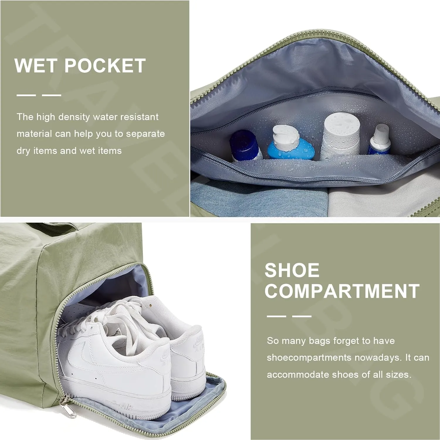 Small Gym Bag for Women Lightweight Carry on Gym Tote Bag, Workout Sport Duffle Bag with Shoe Compartment,Crossbody Shoulder Travel Bag for Swim, Yoge, Dance