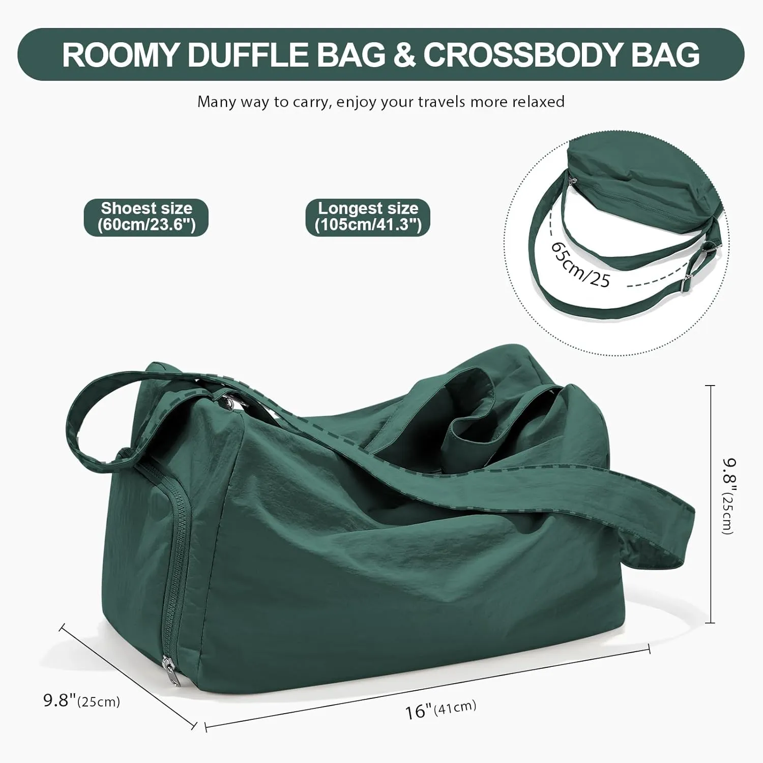 Small Gym Bag for Women Lightweight Carry on Gym Tote Bag, Workout Sport Duffle Bag with Shoe Compartment,Crossbody Shoulder Travel Bag for Swim, Yoge, Dance