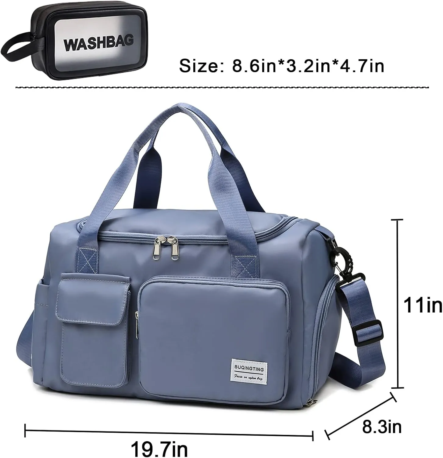 Small Gym Bag for Women, Travel Duffle Bag Carry On Weekender Bag with Shoe Compartment