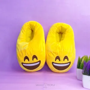 Smiling Emoji Plush Slippers