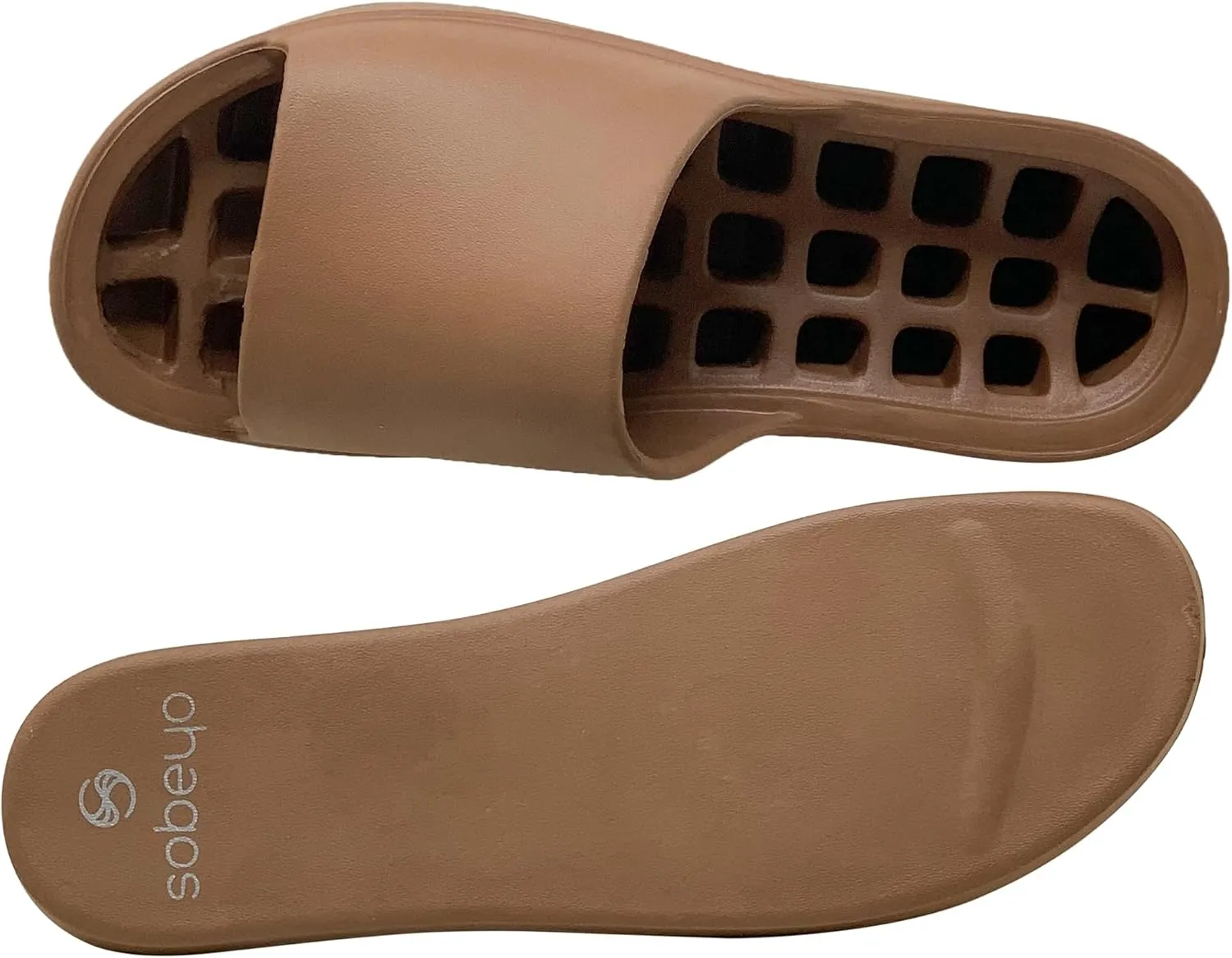 SOBEYO Women's One Band Slide Wedge Platform Sandals Slip-On Flip Flops EVA Soft Light-Weight Sole