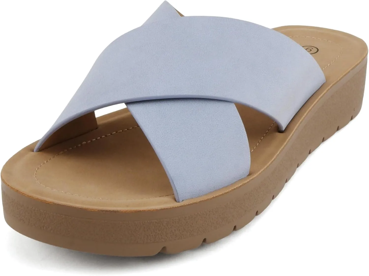 Soda LUCY ~ Women Open Toe Flatform Platform Crisscross Band Upper Fashion Slide Sandals