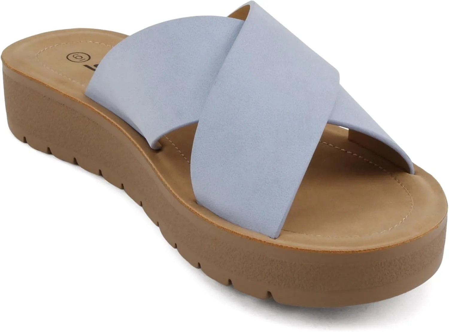 Soda LUCY ~ Women Open Toe Flatform Platform Crisscross Band Upper Fashion Slide Sandals