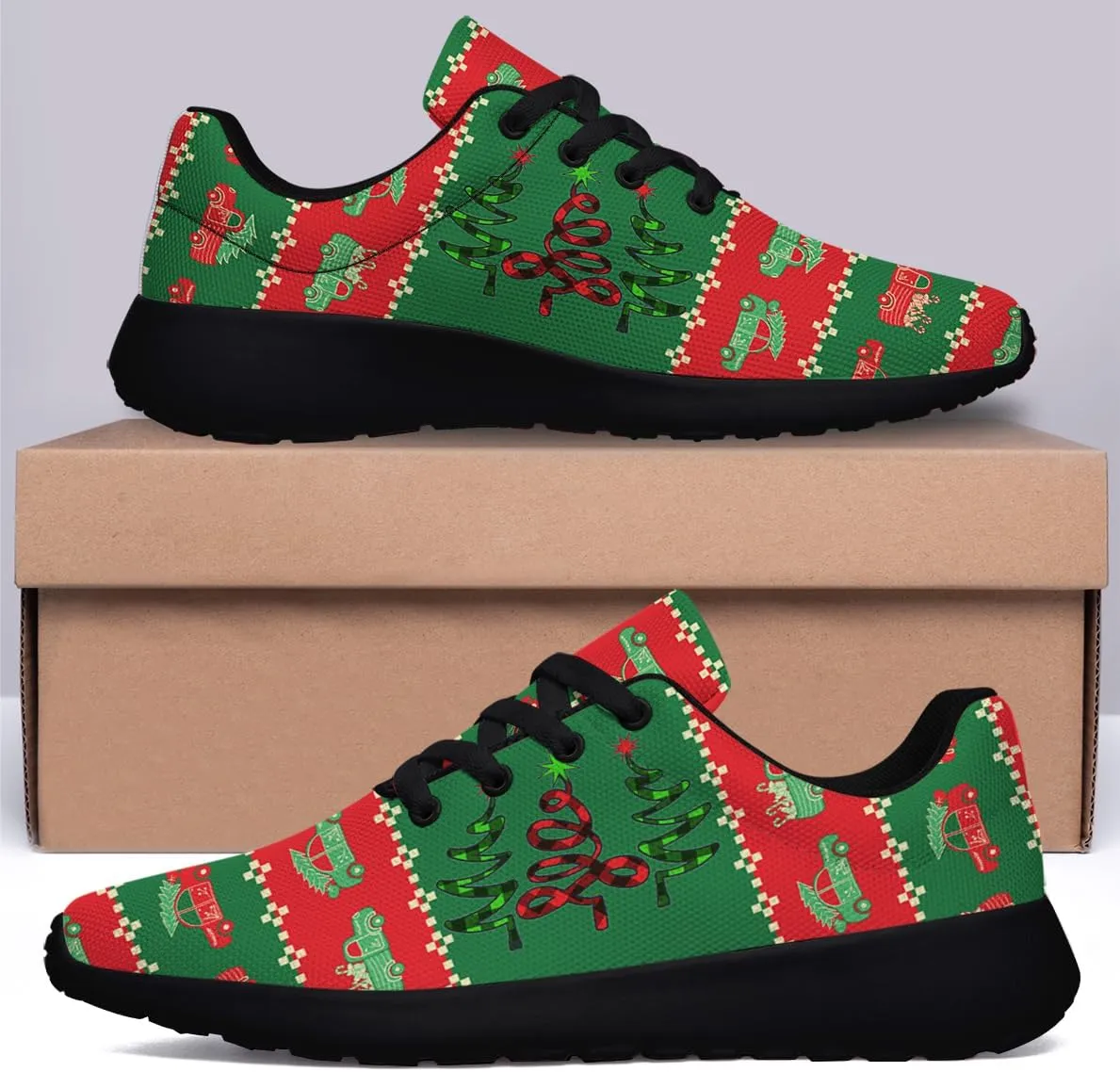 Sonzj-II Christmas Shoes Women Running Shoes Men Lightweight Walking Sneakers Mesh Athletic Sport Shoes