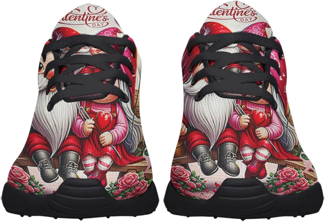 Sonzj-II Happy Valentine's Day Running Shoes Anti-Slip Lace Up Athletic Walking Sneakers Valentine Gift for Lover