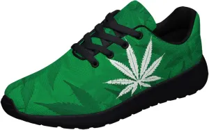 Sonzj-II Marijuana Leaf Shoes Mens Womens Pot Leaf 420 Weed Running Sneakers Cannabis Leaf Walking Tennis Shoes