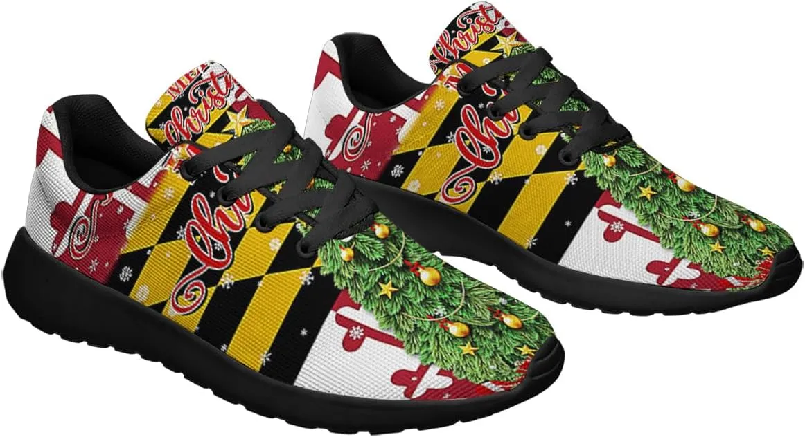 Sonzj-II Maryland Shoes Mens Womens Athletic Walking Sneakers Running Shoes Mesh Breathable Low Top Anti-Slip Trainers