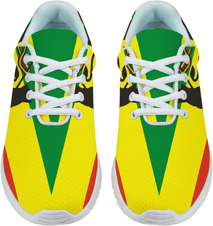 Sonzj-II Mens Rasta Reggae Shoes Womens Running Shoes Non Slip Fashion Walking Sneakers