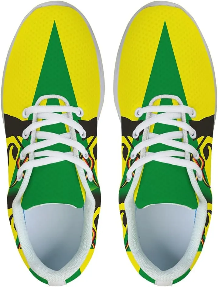 Sonzj-II Mens Rasta Reggae Shoes Womens Running Shoes Non Slip Fashion Walking Sneakers