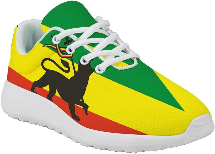 Sonzj-II Mens Rasta Reggae Shoes Womens Running Shoes Non Slip Fashion Walking Sneakers