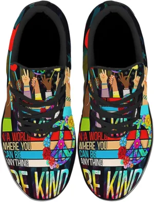 Sonzj-II Peace Hippie Printed Men Women Running Walking Shoes Lightweight Breathable Fashion Sneakers