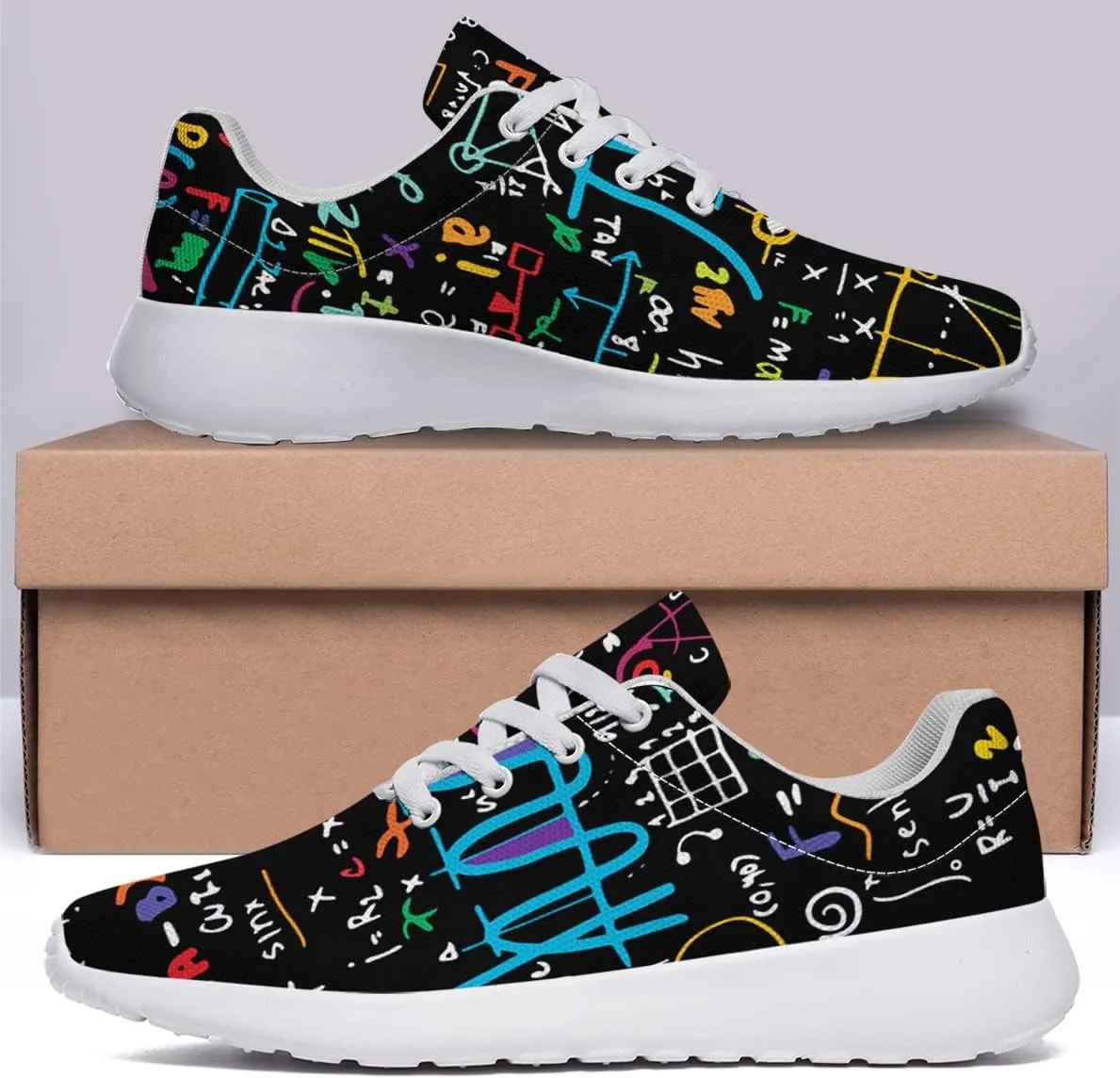 Sonzj-II Women Men Tennis Shoes,Athletic Fashion Physics and Maths Cool Sneaker for Girl,Boy,Gym,Walking,Hiking,Jogging,Running,Travel and More