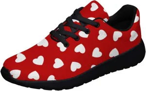 Sonzj-II Womens Love Heart Shoes Valentines Day Gift Women Men Lace Up Running Sneakers Athletic Walking Tennis Shoes