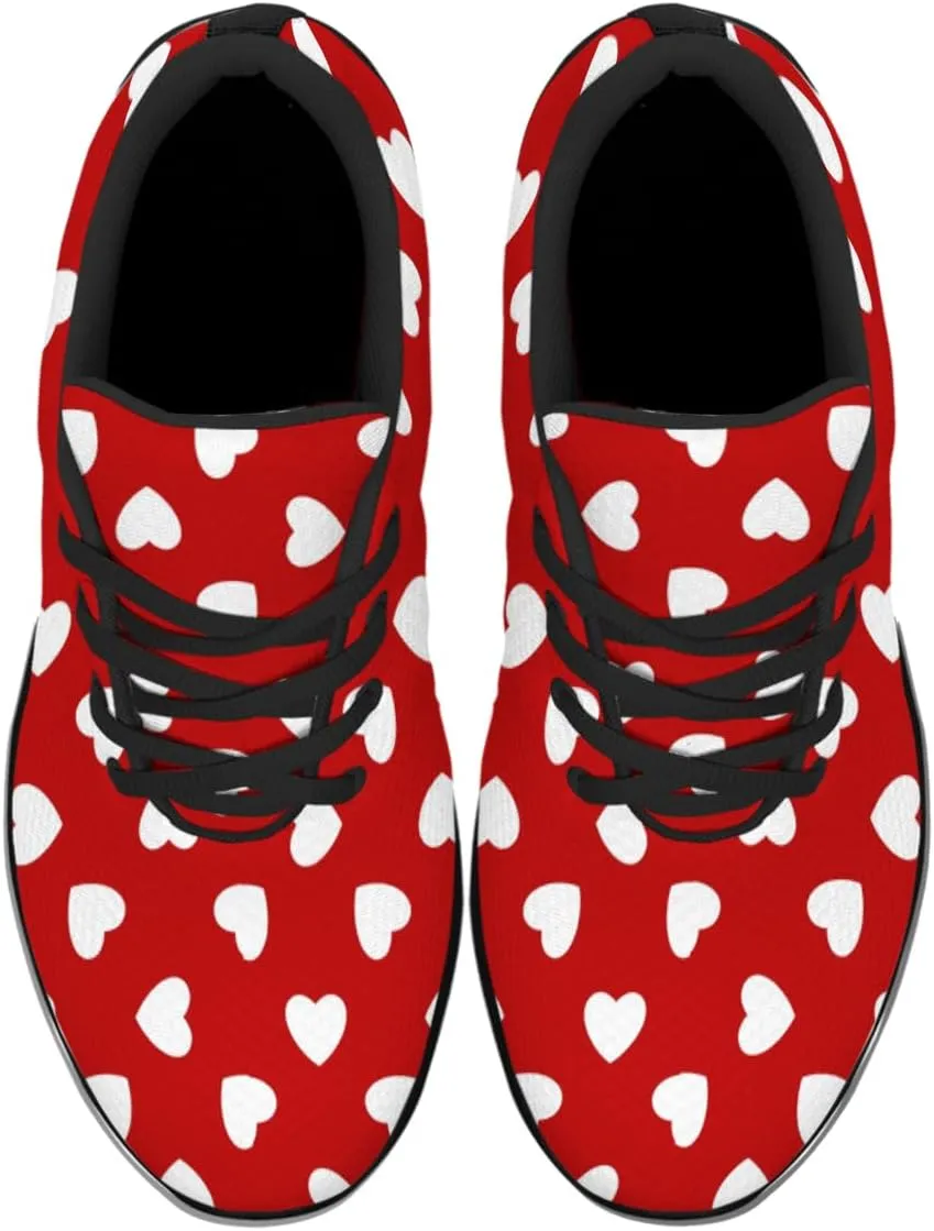 Sonzj-II Womens Love Heart Shoes Valentines Day Gift Women Men Lace Up Running Sneakers Athletic Walking Tennis Shoes