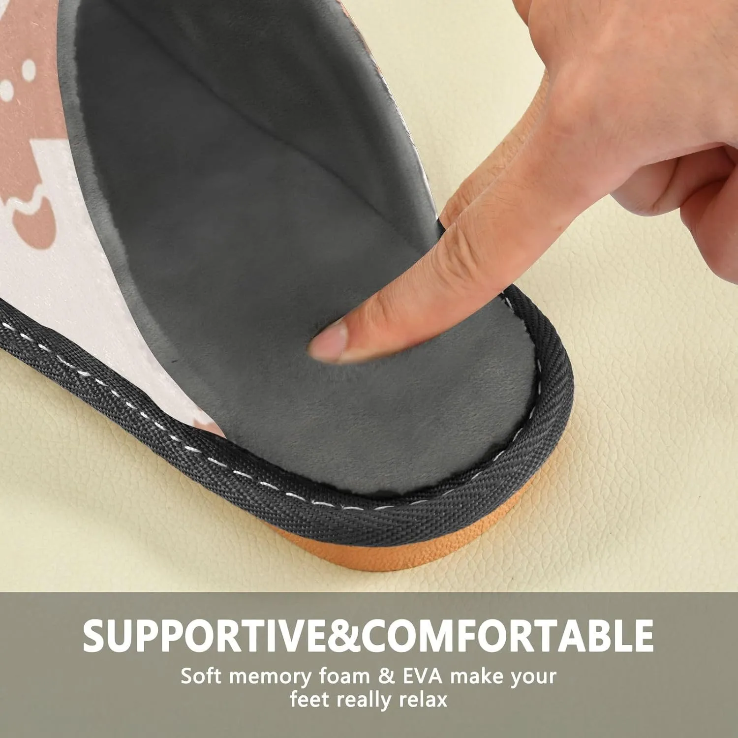 Spa Slippers Indoor House Fuzzy Slippers Soft Memory Foam Non-Slip Home Slipper Winter Shoes For Bedroom Hotel Travel 4-11