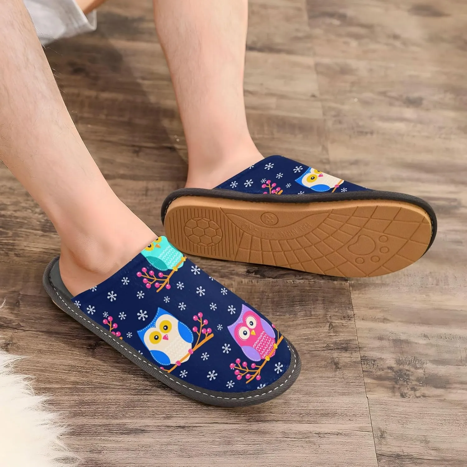 Spa Slippers Indoor House Fuzzy Slippers Soft Memory Foam Non-Slip Home Slipper Winter Shoes For Bedroom Hotel Travel 4-11