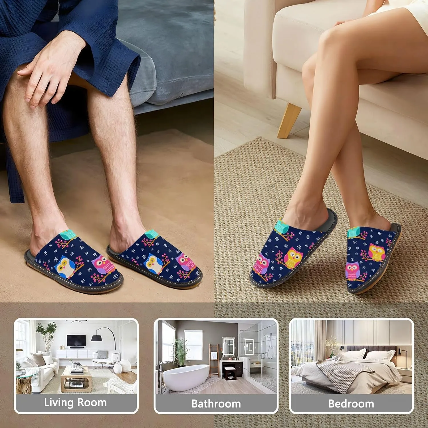 Spa Slippers Indoor House Fuzzy Slippers Soft Memory Foam Non-Slip Home Slipper Winter Shoes For Bedroom Hotel Travel 4-11