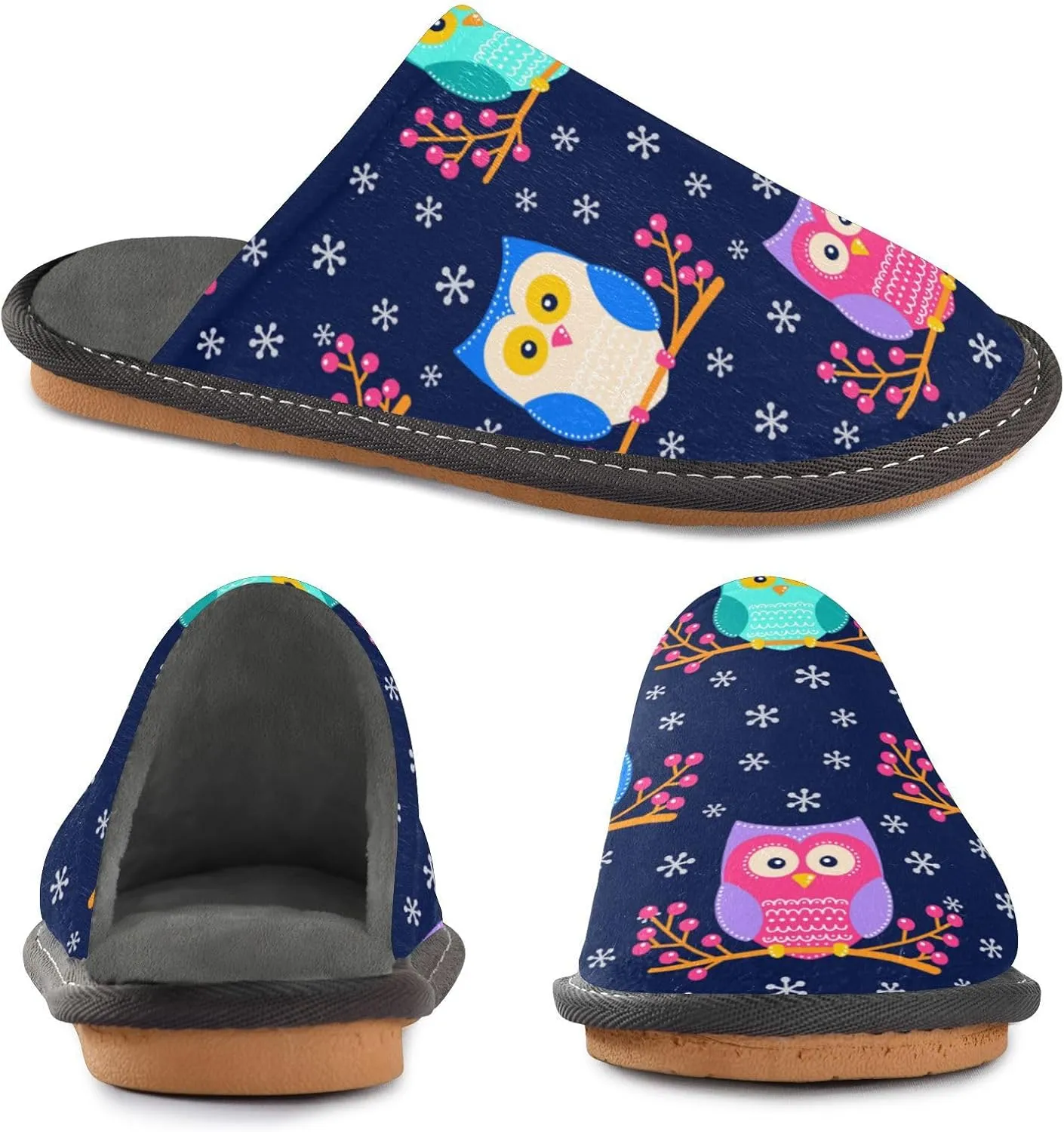 Spa Slippers Indoor House Fuzzy Slippers Soft Memory Foam Non-Slip Home Slipper Winter Shoes For Bedroom Hotel Travel 4-11