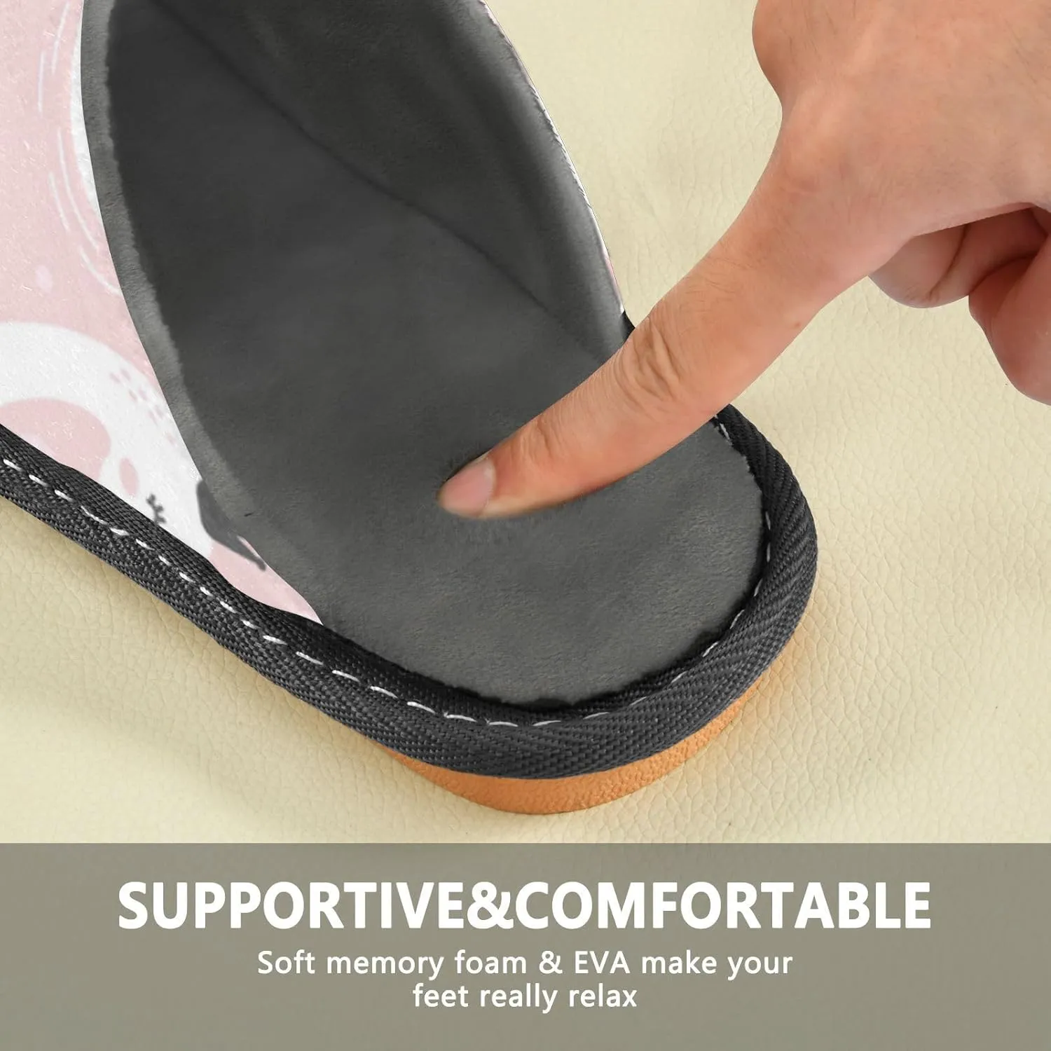 Spa Slippers Indoor House Fuzzy Slippers Soft Memory Foam Non-Slip Home Slipper Winter Shoes For Bedroom Hotel Travel 4-11