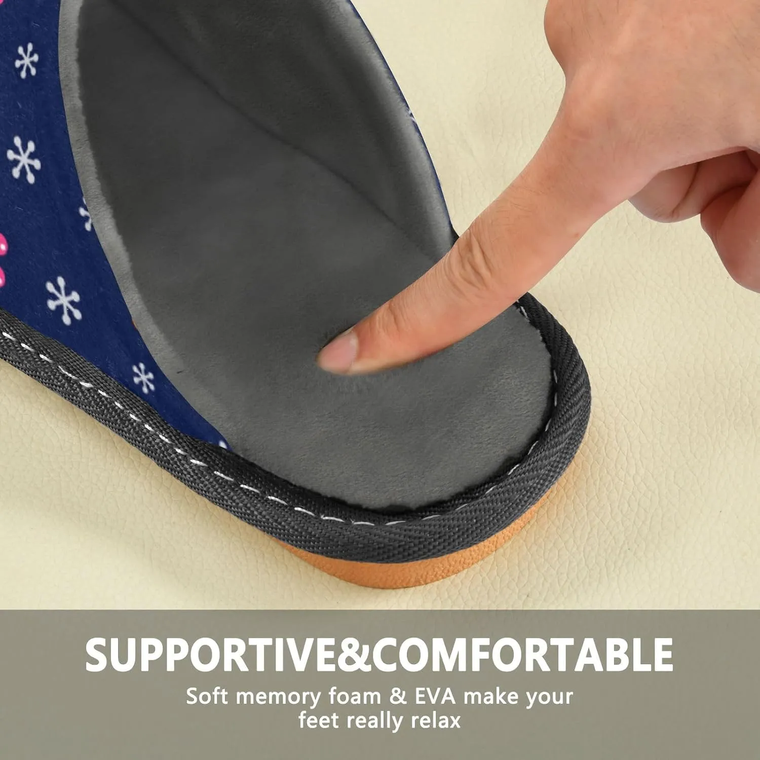 Spa Slippers Indoor House Fuzzy Slippers Soft Memory Foam Non-Slip Home Slipper Winter Shoes For Bedroom Hotel Travel 4-11