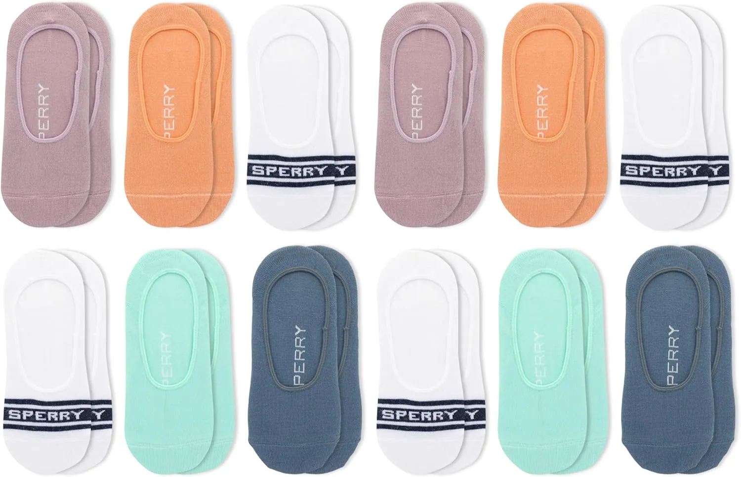Sperry Women's Recycled Cushioned Sneaker Liner Socks-6 Pair Pack-Repreve Arch Support and No Slip Heel Gripper