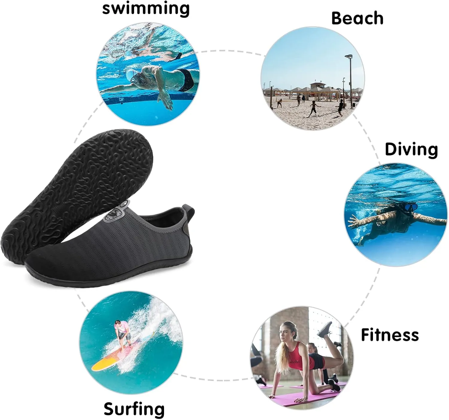 Spesoul Womens and Mens Water Shoes Breathable Quick Dry Soft Barefoot Aqua Socks for Hiking Swim Beach Surf Yoga Sport