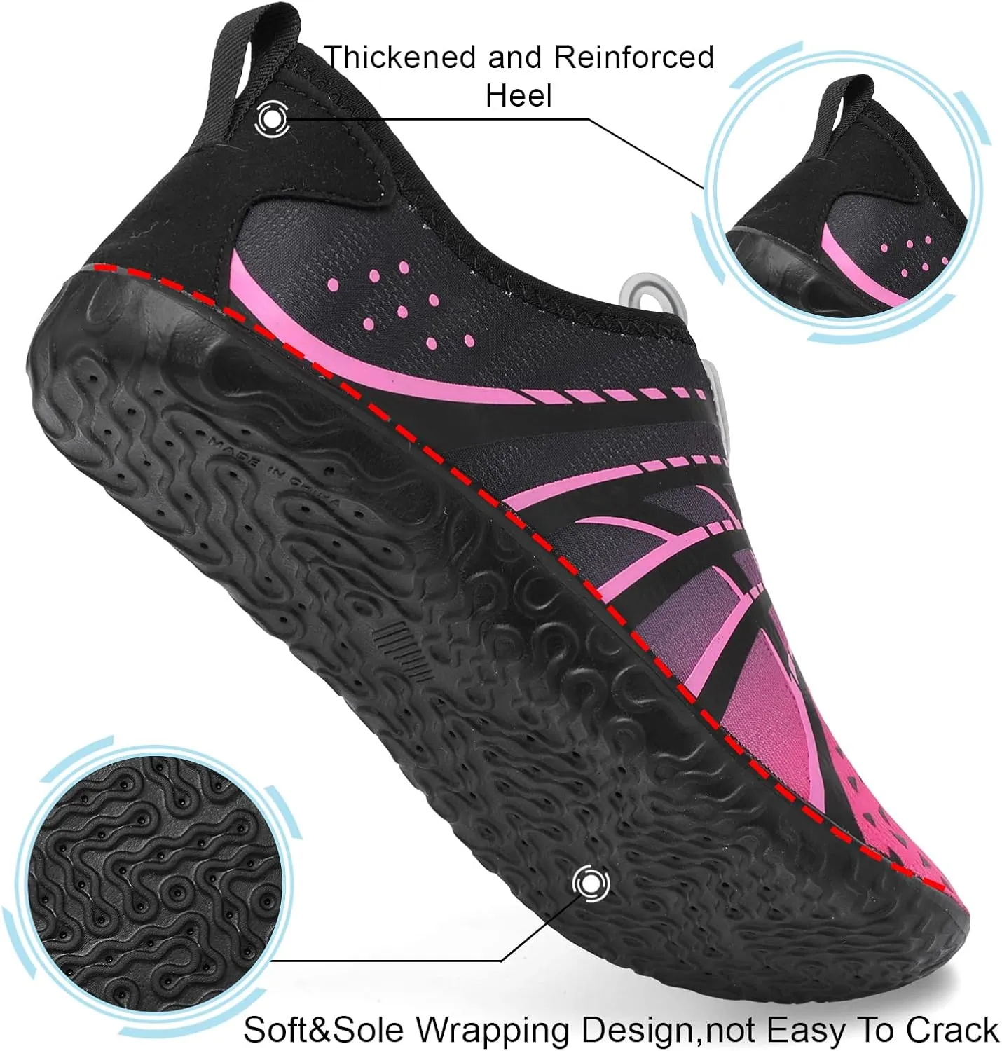 Spesoul Womens and Mens Water Shoes Breathable Quick Dry Soft Barefoot Aqua Socks for Hiking Swim Beach Surf Yoga Sport