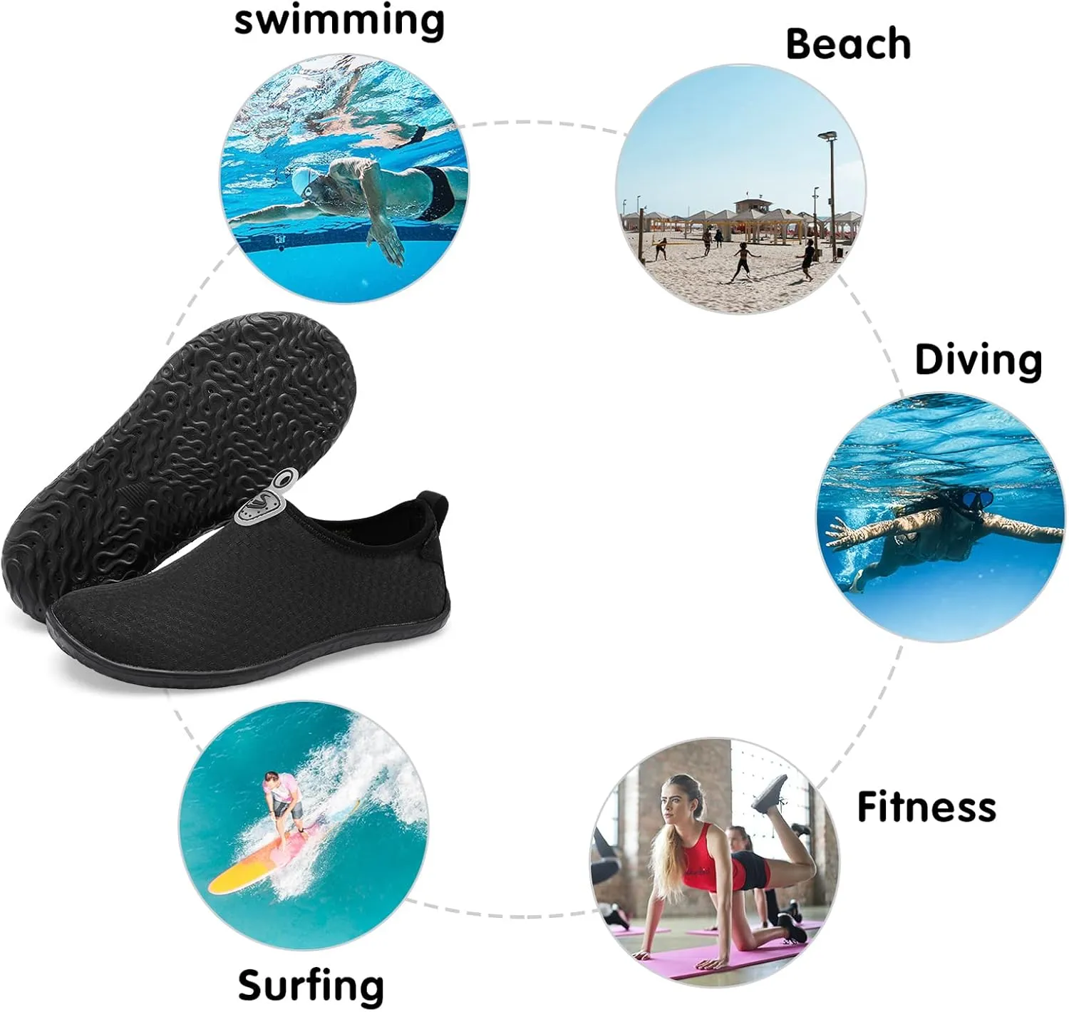 Spesoul Womens and Mens Water Shoes Breathable Quick Dry Soft Barefoot Aqua Socks for Hiking Swim Beach Surf Yoga Sport